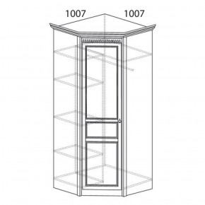 Шкаф угловой №183 "Лючия" Фасад зеркало (Угол 1007*1007) Дуб оксфорд в Соликамске - solikamsk.ok-mebel.com | фото 2