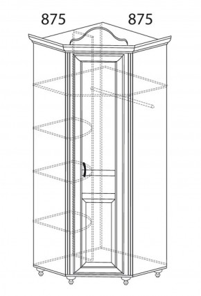Шкаф угловой №562 "Алиса" (угол 875*875) в Соликамске - solikamsk.ok-mebel.com | фото 2