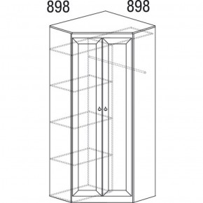 Шкаф угловой №606 Инна (угол 898*898) Денвер темный в Соликамске - solikamsk.ok-mebel.com | фото 3