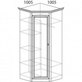 Шкаф угловой №662 "Флоренция" Фасад зеркало (угол 1005*1005) Дуб оксфорд в Соликамске - solikamsk.ok-mebel.com | фото 2