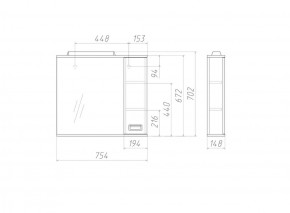 Шкаф-зеркало Cube 75 Эл. Правый Домино (DC5009HZ) в Соликамске - solikamsk.ok-mebel.com | фото 3