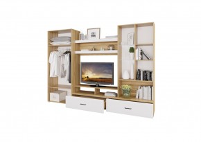 Стенка НЕНСИ 1 (Крафт золотой/Белый глянец) в Соликамске - solikamsk.ok-mebel.com | фото 2