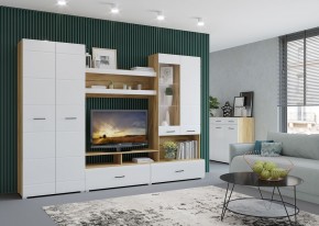 Стенка НЕНСИ 1 (Крафт золотой/Белый глянец) в Соликамске - solikamsk.ok-mebel.com | фото 3