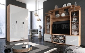 Стенка Виста (Белый глянец/Дуб крафт) в Соликамске - solikamsk.ok-mebel.com | фото 3