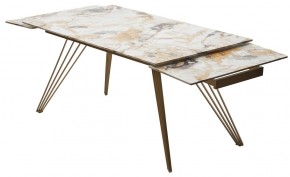 Стол ACERRA NEW 160 GLOSS GRAND JADE SOLID CERAMIC/ каркас цвета шампань, ®DISAUR в Соликамске - solikamsk.ok-mebel.com | фото 13
