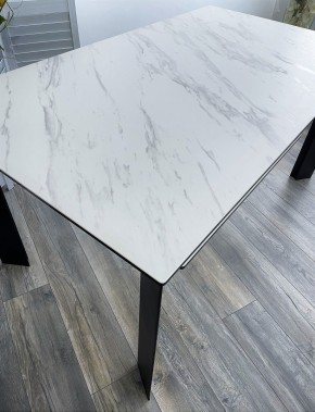 Стол CREMONA 180 KL-99 Белый мрамор матовый, итальянская керамика / черный каркас, ®DISAUR в Соликамске - solikamsk.ok-mebel.com | фото 2