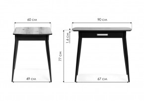 Стол деревянный Вики 90х60х77 делано / черный в Соликамске - solikamsk.ok-mebel.com | фото 2