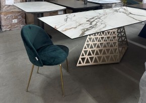 Стол ENNA 220 KL-188 Контрастный мрамор матовый, итальянская керамика/ каркас цвета шампань, ®DISAUR в Соликамске - solikamsk.ok-mebel.com | фото 8