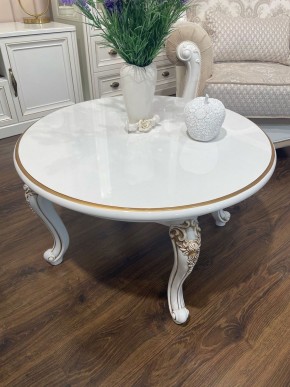 Стол журнальный круглый Натали (белый глянец) в Соликамске - solikamsk.ok-mebel.com | фото 3