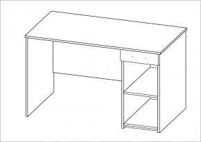 Стол КАСТОР письменный с одной тумбой и одним ящиком, цвет белый в Соликамске - solikamsk.ok-mebel.com | фото 2