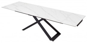 Стол LIVORNO 180 MATT WHITE MARBLE SOLID CERAMIC / BLACK, ®DISAUR в Соликамске - solikamsk.ok-mebel.com | фото 4