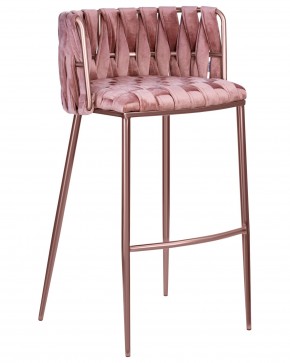 Стул барный DOBRIN EMMA ROSE GOLD, розовый велюр (VF-10) в Соликамске - solikamsk.ok-mebel.com | фото