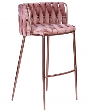 Стул барный DOBRIN EMMA ROSE GOLD, розовый велюр (VF-10) в Соликамске - solikamsk.ok-mebel.com | фото 2