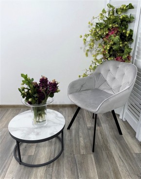 Стул GALE 360 град. поворот. BLUVEL-03 LIGHT GREY, велюр/ черный каркас, М-City в Соликамске - solikamsk.ok-mebel.com | фото 6