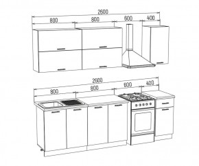 ТЕХНО-3 Кухонный гарнитур 2,0 м Компоновка №2 в Соликамске - solikamsk.ok-mebel.com | фото 2