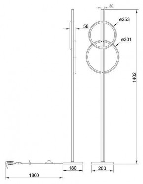 Торшер Arte Lamp Fluido A3913PN-24BK в Соликамске - solikamsk.ok-mebel.com | фото 2