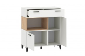Тумба НМ 013.80 "Bergen" (Белый/Дуб бунратти) в Соликамске - solikamsk.ok-mebel.com | фото 2
