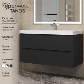 Тумба под раковину Uperwood Tanos 100 см, подвесная, черная матовая в Соликамске - solikamsk.ok-mebel.com | фото 3