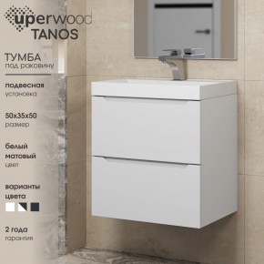 Тумба под раковину Uperwood Tanos 50 см, подвесная, белая матовая в Соликамске - solikamsk.ok-mebel.com | фото 6