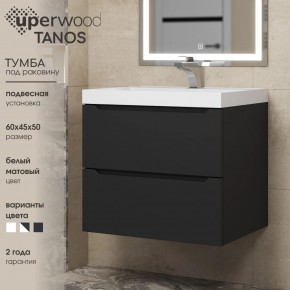 Тумба под раковину Uperwood Tanos 60 см, подвесная, черная матовая в Соликамске - solikamsk.ok-mebel.com | фото 3