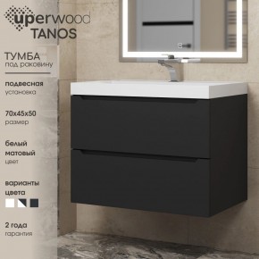 Тумба под раковину Uperwood Tanos 70 см, подвесная, черная матовая в Соликамске - solikamsk.ok-mebel.com | фото 3