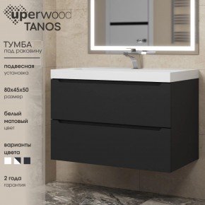 Тумба под раковину Uperwood Tanos 80 см, подвесная, черная матовая в Соликамске - solikamsk.ok-mebel.com | фото 3