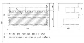 Тумба под раковину Uperwood Tanos 90 см, подвесная, белая матовая в Соликамске - solikamsk.ok-mebel.com | фото 3