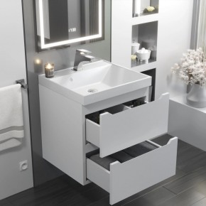 Тумба с раковиной Uperwood Tanos 50 см, подвесная, белая матовая в Соликамске - solikamsk.ok-mebel.com | фото 11