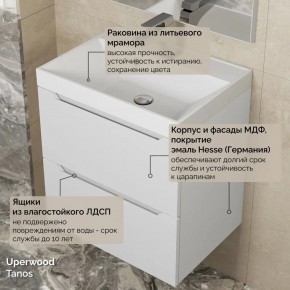 Тумба с раковиной Uperwood Tanos 50 см, подвесная, белая матовая в Соликамске - solikamsk.ok-mebel.com | фото 6